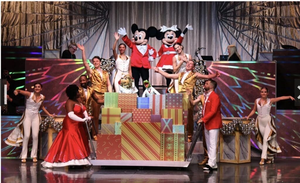Mickey, Minnie, Miss Piggy, Kermit, Debut of Disneys Jollywood Nights