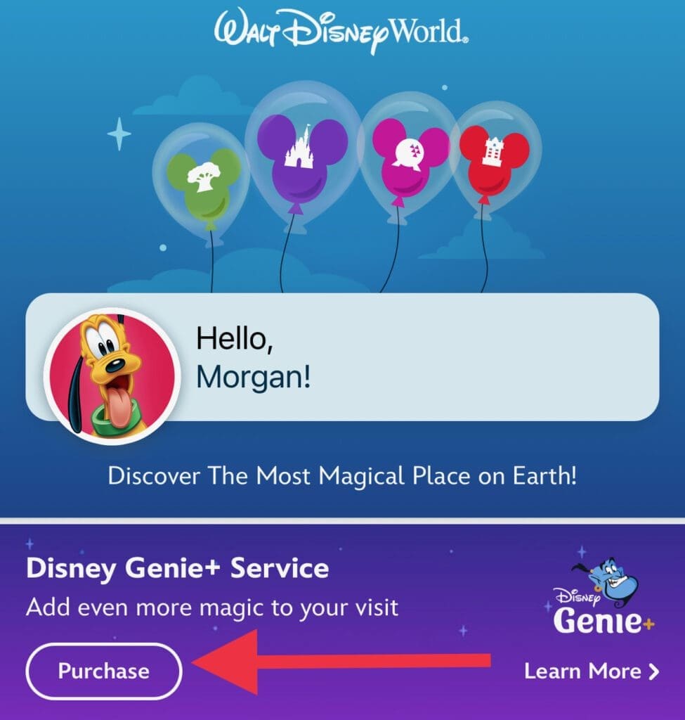 Disney Genie+ Service purchase